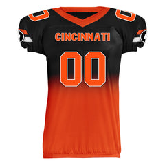 Custom Black Orange Fade Fashion Cincinnati High-Performance American Football Jersey FBJ06-D020252-6