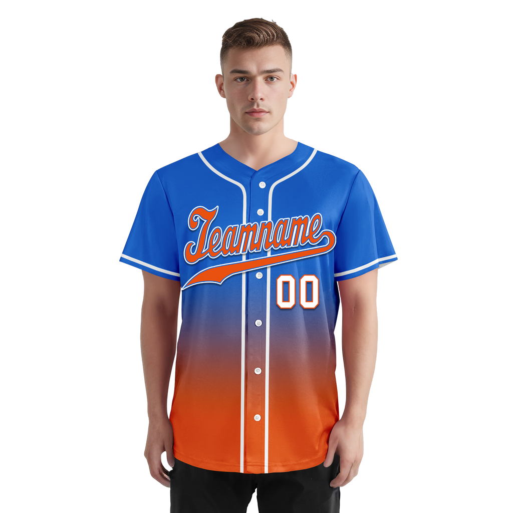 Custom Blue Orange Fade Fashion Personalized Authentic Baseball Jersey BSBJ01-D0a70b7