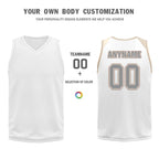 Custom White Gold Copper Chicago City Edition Personalized Reversible Basketball Set Sports Basketball Jersey BBJ01R-D0610-5