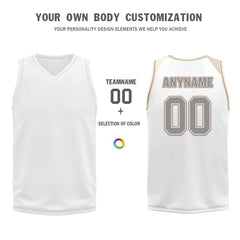 Custom White Gold Copper Chicago City Edition Personalized Reversible Basketball Set Sports Basketball Jersey BBJ01R-D0610-5