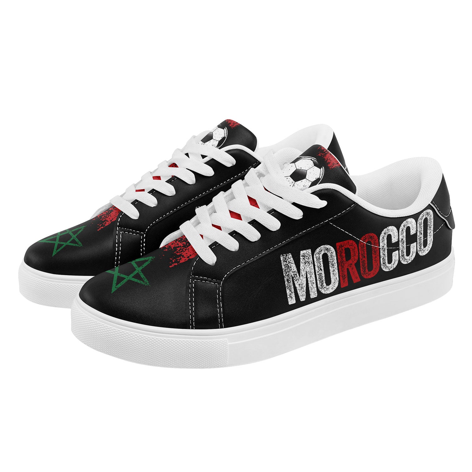 Custom Morocco 2026 World Cup Sneakers DIY Country Flag Running Shoes Lightweight Sport Shoes Gift for Football Fans Personalized Team Name and Logo FN023-F009097-1