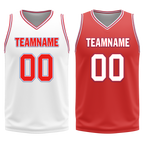 Custom White Red Classic Style Reversible Basketball Uniform Personalized Ordinary BBJR-D017041