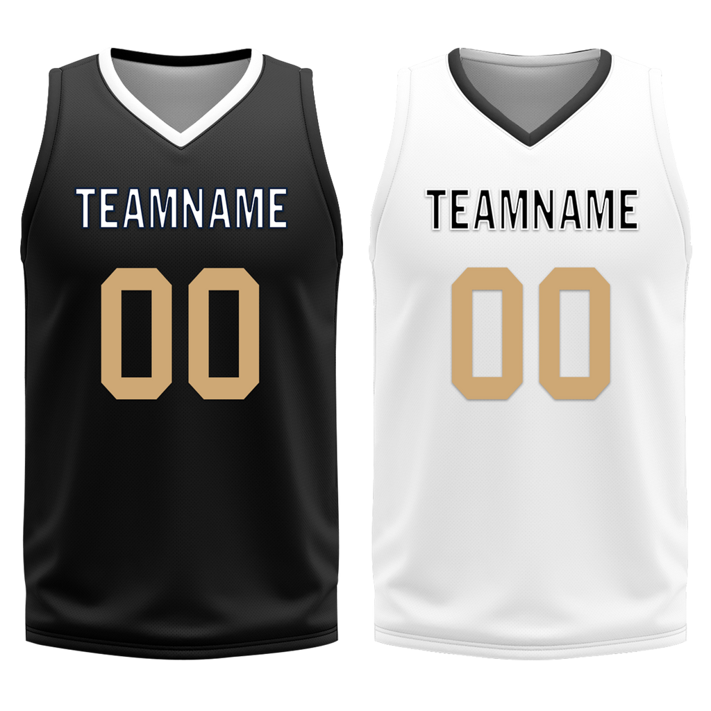 Custom Black White Classic Style Reversible Basketball Uniform Personalized Ordinary BBJR-D017044