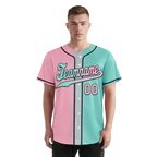 Custom Pink Cyan Gradient Fashion Personalized Authentic Baseball Jersey BSBJ01-D0a708b