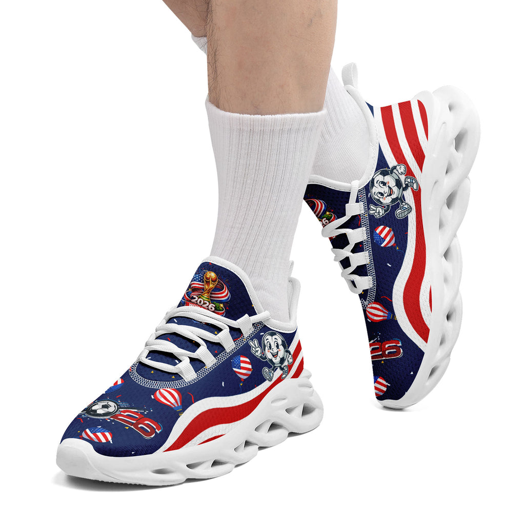 Custom United States 2026 World Cup Sneakers DIY Country Flag Running Shoes Lightweight Sport Shoes Gift for Football Fans Personalized Team Name and Logo FN003-F028035-3