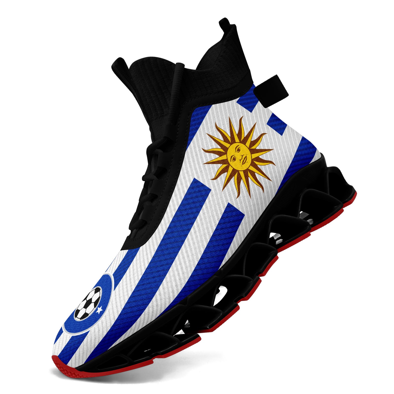 Custom Uruguay 2026 World Cup Sneakers DIY Country Flag Running Shoes Lightweight Sport Shoes Gift for Football Fans Personalized Team Name and Logo FN029XD-F009111-4