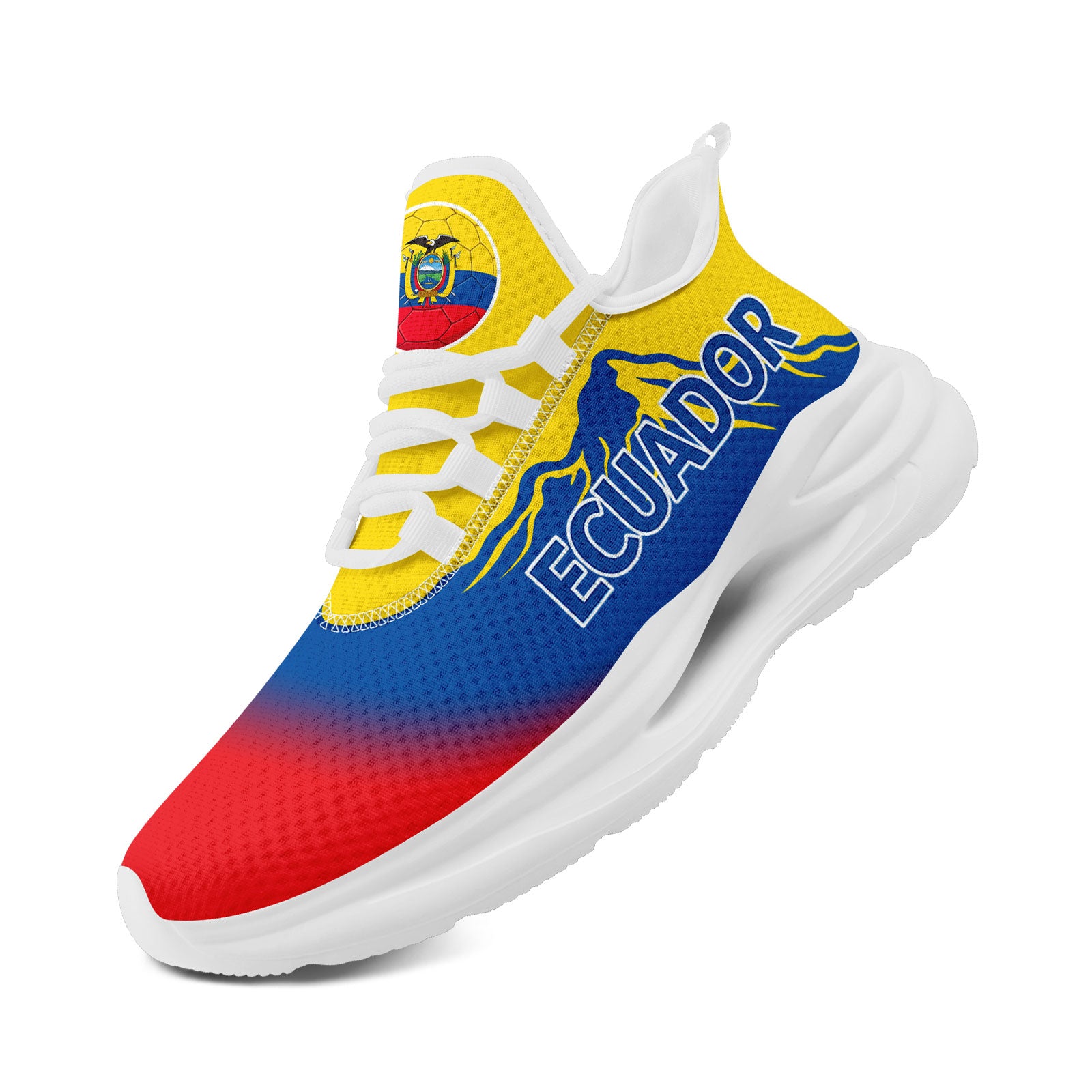 Custom Ecuador 2026 World Cup Sneakers DIY Country Flag Running Shoes Lightweight Sport Shoes Gift for Football Fans Personalized Team Name and Logo FN079-F009088-5