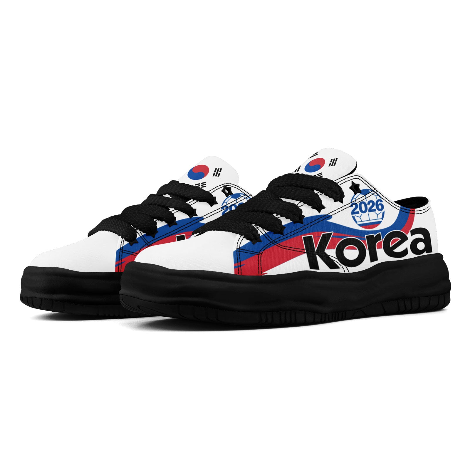 Custom South Korea 2026 World Cup Sneakers DIY Country Flag Running Shoes Lightweight Sport Shoes Gift for Football Fans Personalized Team Name and Logo FN038-F009095-3