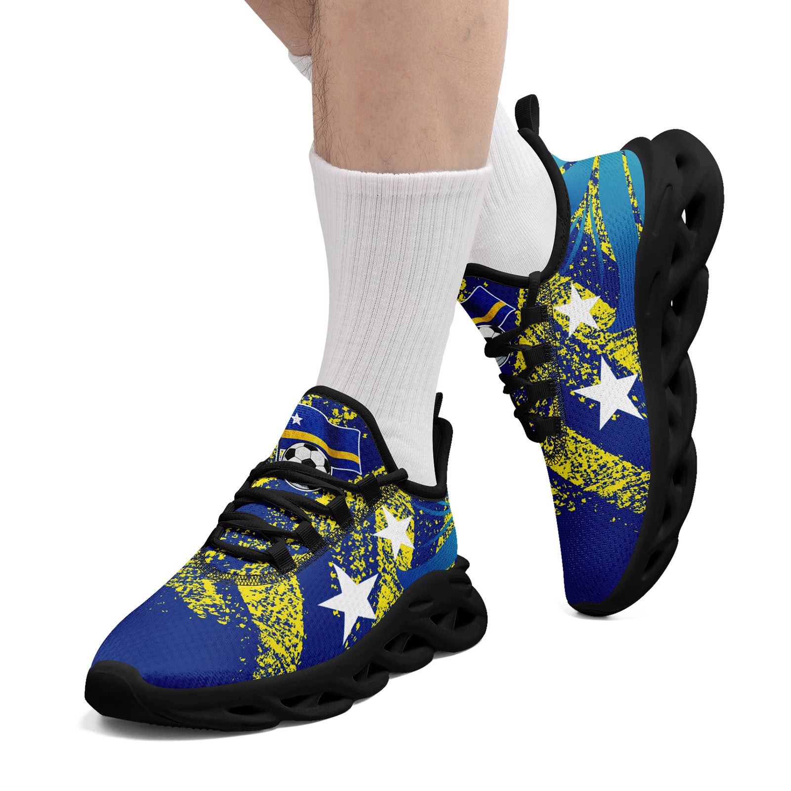 Custom Curaçao 2026 World Cup Sneakers DIY Country Flag Running Shoes Lightweight Sport Shoes Gift for Football Fans Personalized Team Name and Logo FN003-F009074-4