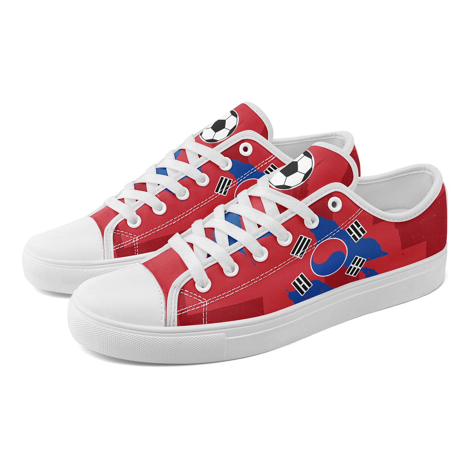 Custom South Korea 2026 World Cup Sneakers DIY Country Flag Running Shoes Lightweight Sport Shoes Gift for Football Fans Personalized Team Name and Logo FN027-F009081-1