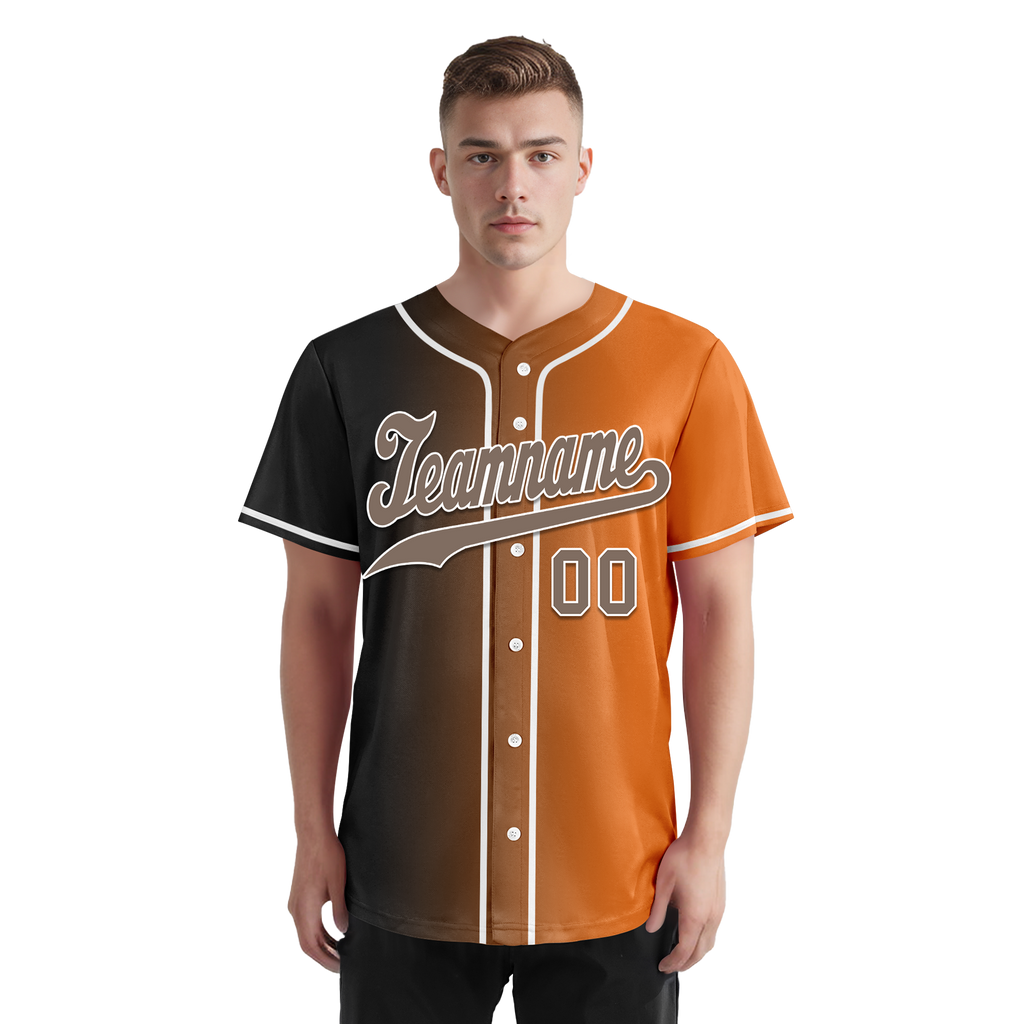 Custom Grey Orange Gradient Fashion Personalized Authentic Baseball Jersey BSBJ01-D0a7097