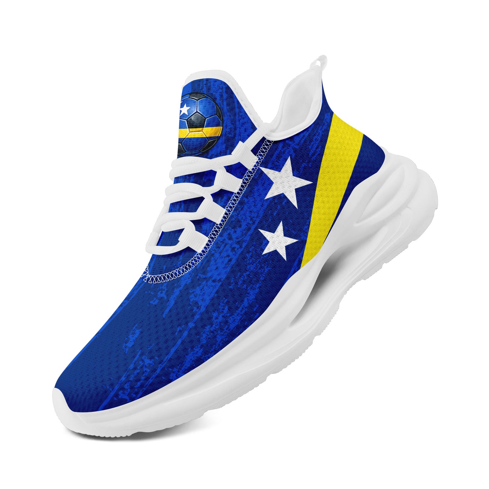 Custom Curaçao 2026 World Cup Sneakers DIY Country Flag Running Shoes Lightweight Sport Shoes Gift for Football Fans Personalized Team Name and Logo FN079-F009087-2
