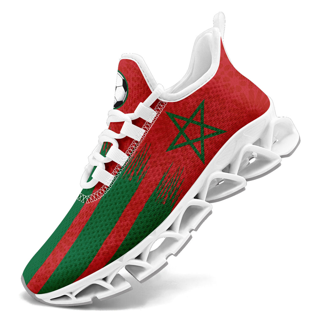 Custom Morocco 2026 World Cup Sneakers DIY Country Flag Running Shoes Lightweight Sport Shoes Gift for Football Fans Personalized Team Name and Logo FN003XD-F009086-2