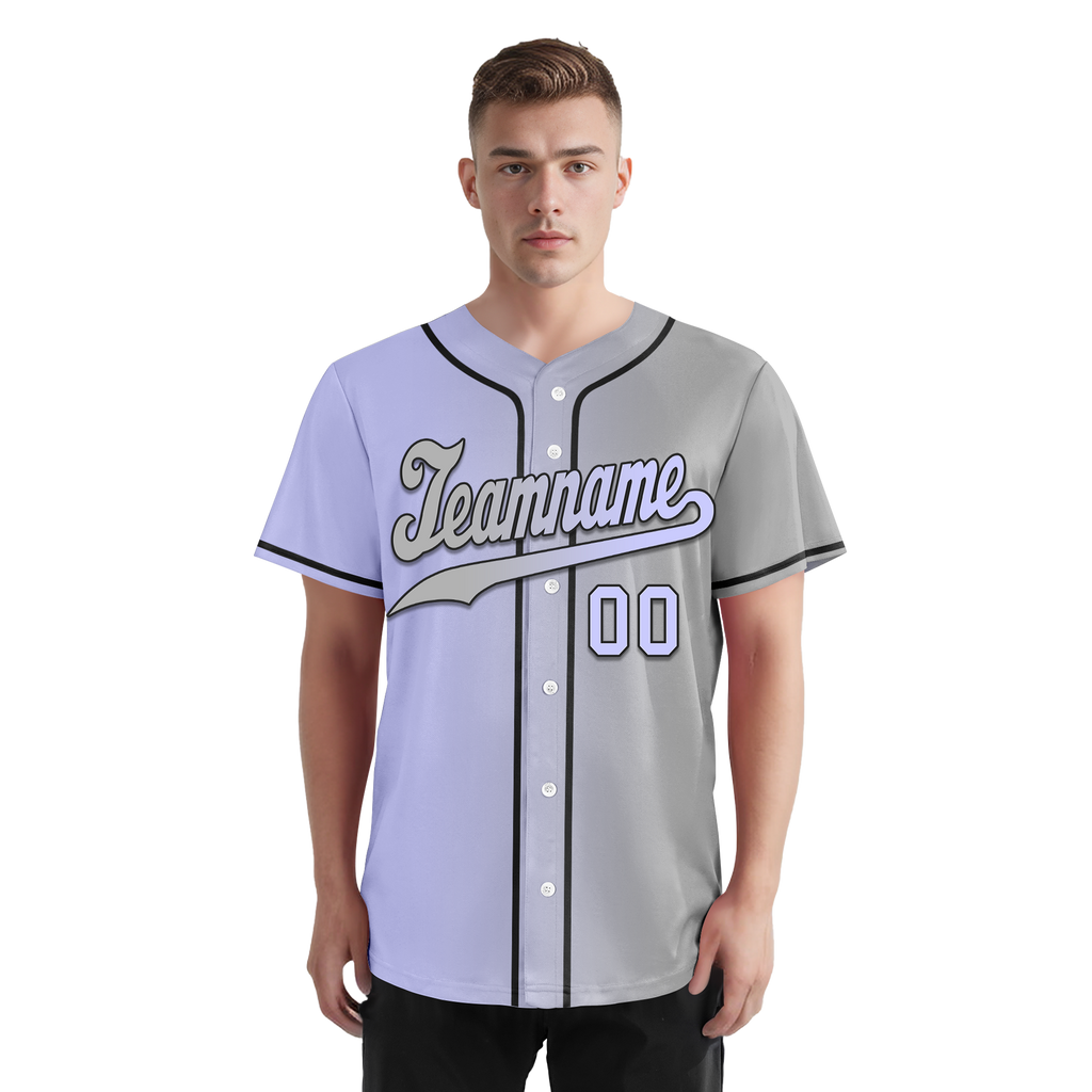 Custom Purple Grey Gradient Fashion Personalized Authentic Baseball Jersey BSBJ01-D0a7a0f
