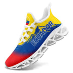 Custom Ecuador 2026 World Cup Sneakers DIY Country Flag Running Shoes Lightweight Sport Shoes Gift for Football Fans Personalized Team Name and Logo FN003XD-F009092-5