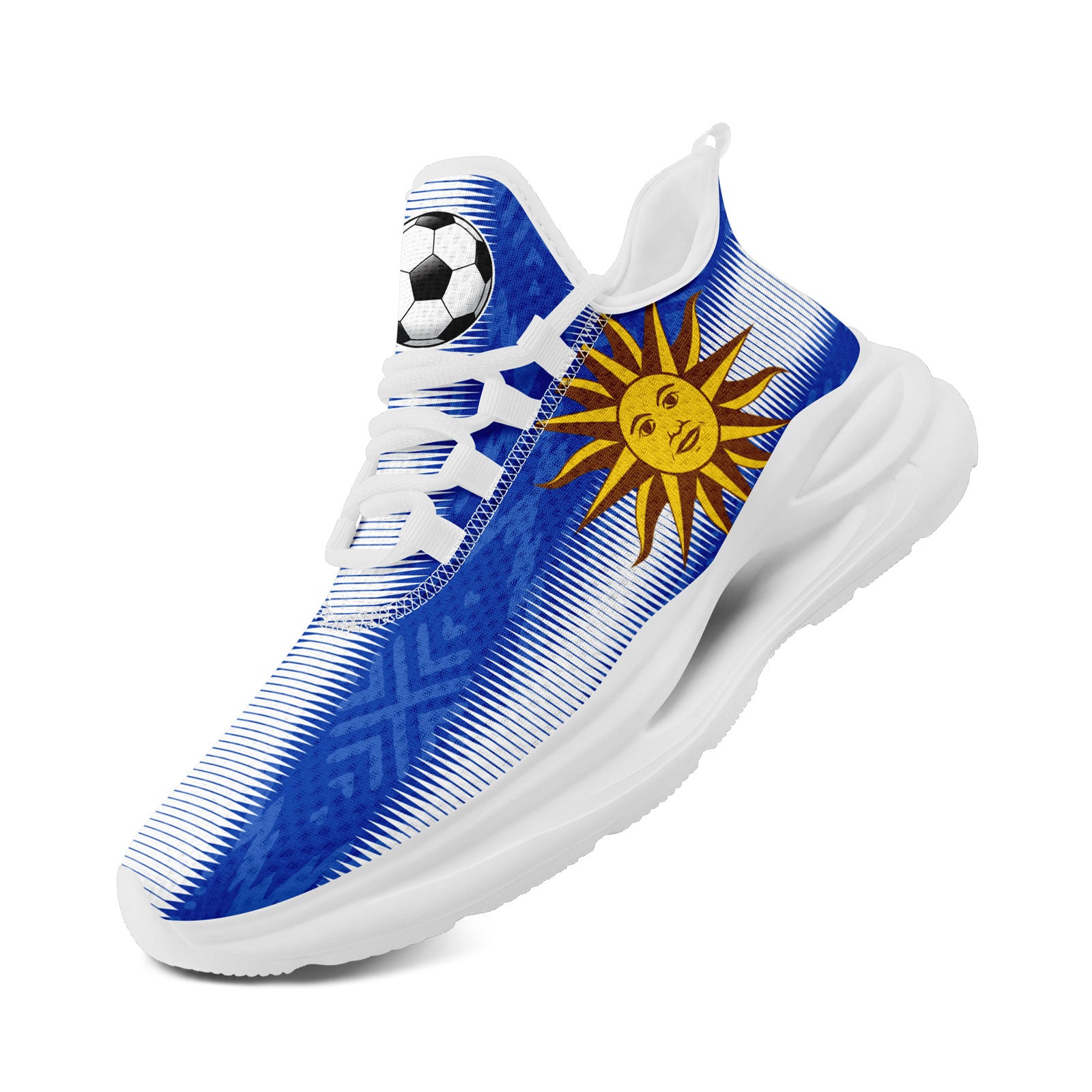 Custom Uruguay 2026 World Cup Sneakers DIY Country Flag Running Shoes Lightweight Sport Shoes Gift for Football Fans Personalized Team Name and Logo FN079-F009082-1
