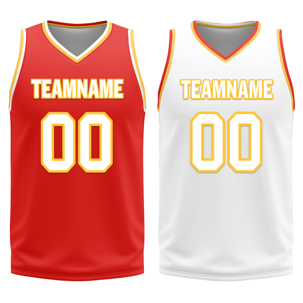 Custom Red White Classic Style Reversible Basketball Uniform Personalized Ordinary BBJR-D017027