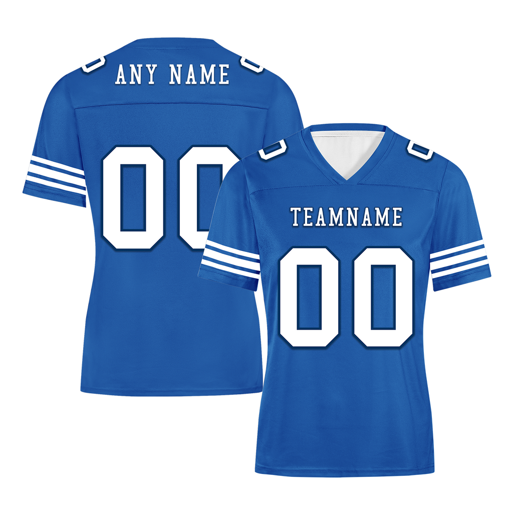Custom Blue Classic Style Personalized Authentic Football Jersey FBJ02-bd0a700f
