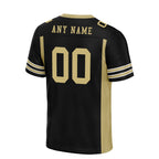 Custom Black Gold Striped Sleeves Personalized Authentic Football Jersey FBJ02-D06067
