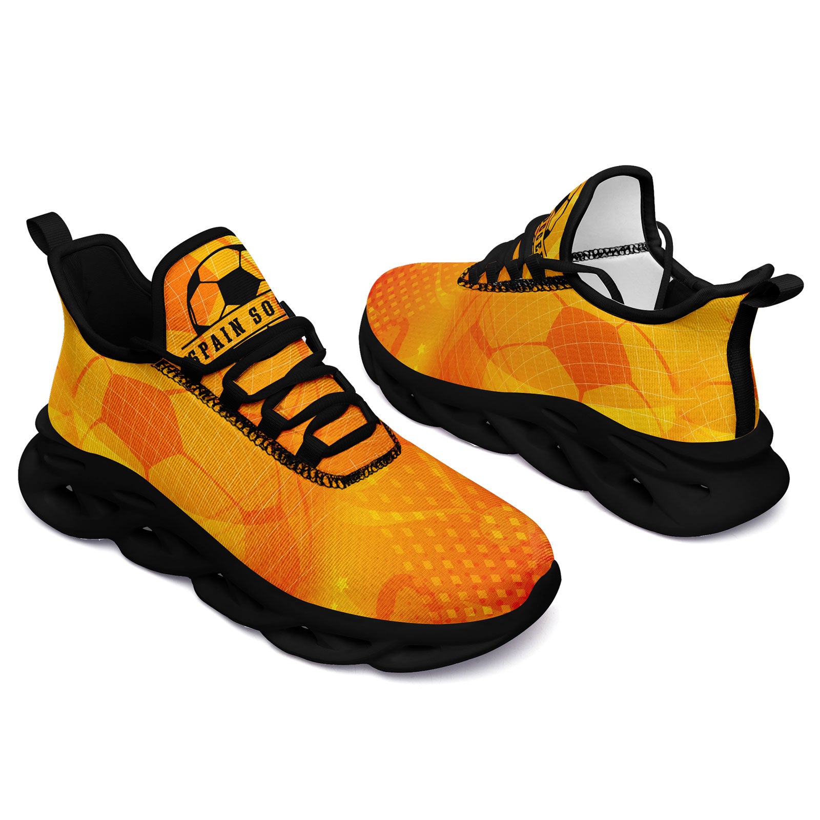 Custom Spain 2026 World Cup Sneakers DIY Country Flag Running Shoes Lightweight Sport Shoes Gift for Football Fans Personalized Team Name and Logo FN003-F025036-5
