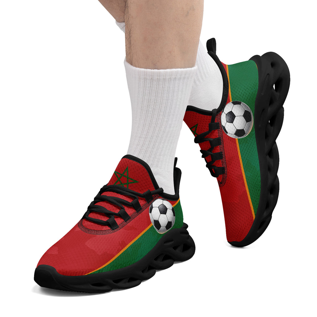 Custom Morocco 2026 World Cup Sneakers DIY Country Flag Running Shoes Lightweight Sport Shoes Gift for Football Fans Personalized Team Name and Logo FN003-F009073-3