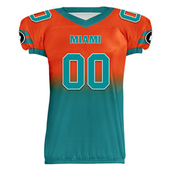 Custom Orange Blue Fade Fashion Miami High-Performance American Football Jersey FBJ06-D020252-24