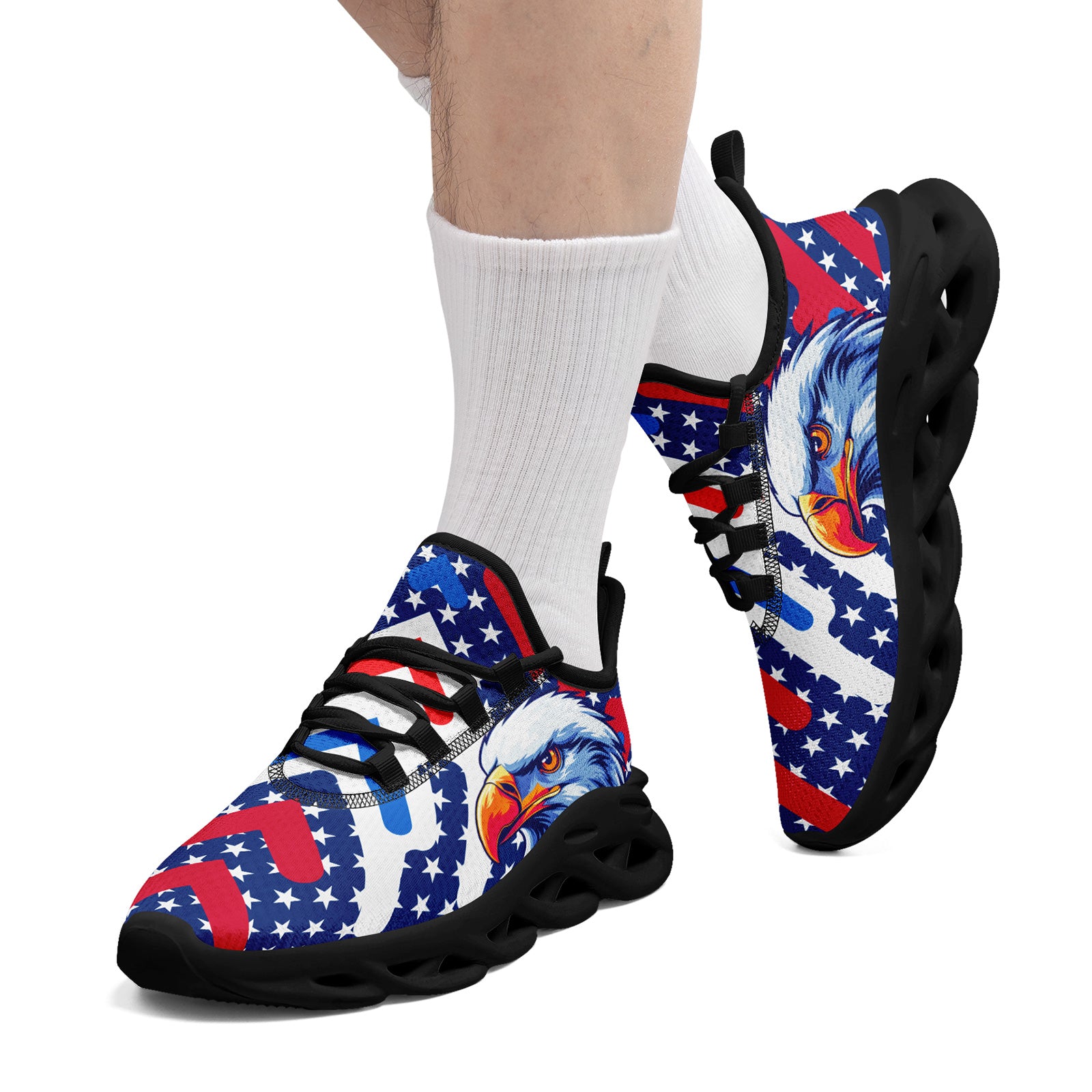 Custom United States 2026 World Cup Sneakers DIY Country Flag Running Shoes Lightweight Sport Shoes Gift for Football Fans Personalized Team Name and Logo FN003-F018032-3