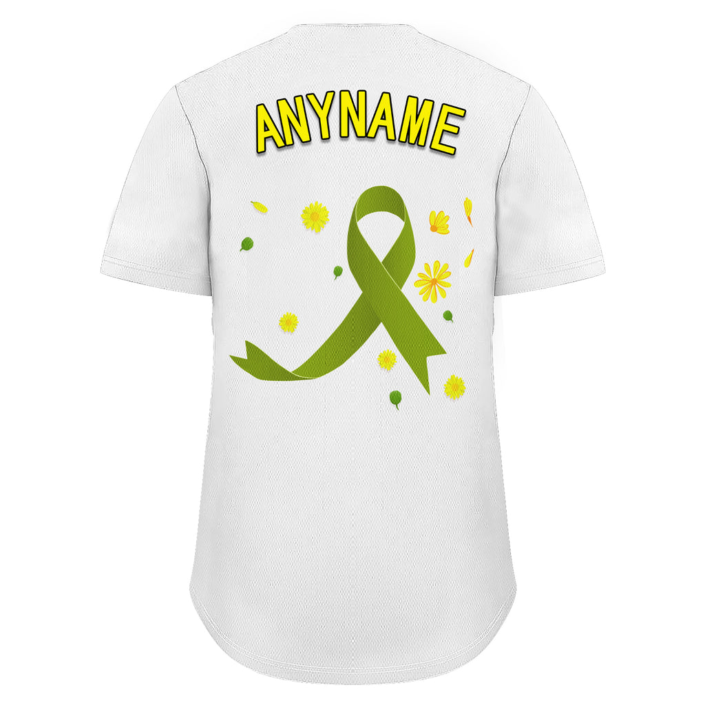 Custom White World Cancer Day Personalized Authentic Baseball Jersey BSBJ01-E06020-5
