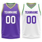 Custom Purple White Classic Style Reversible Basketball Uniform Personalized Ordinary BBJR-D017047