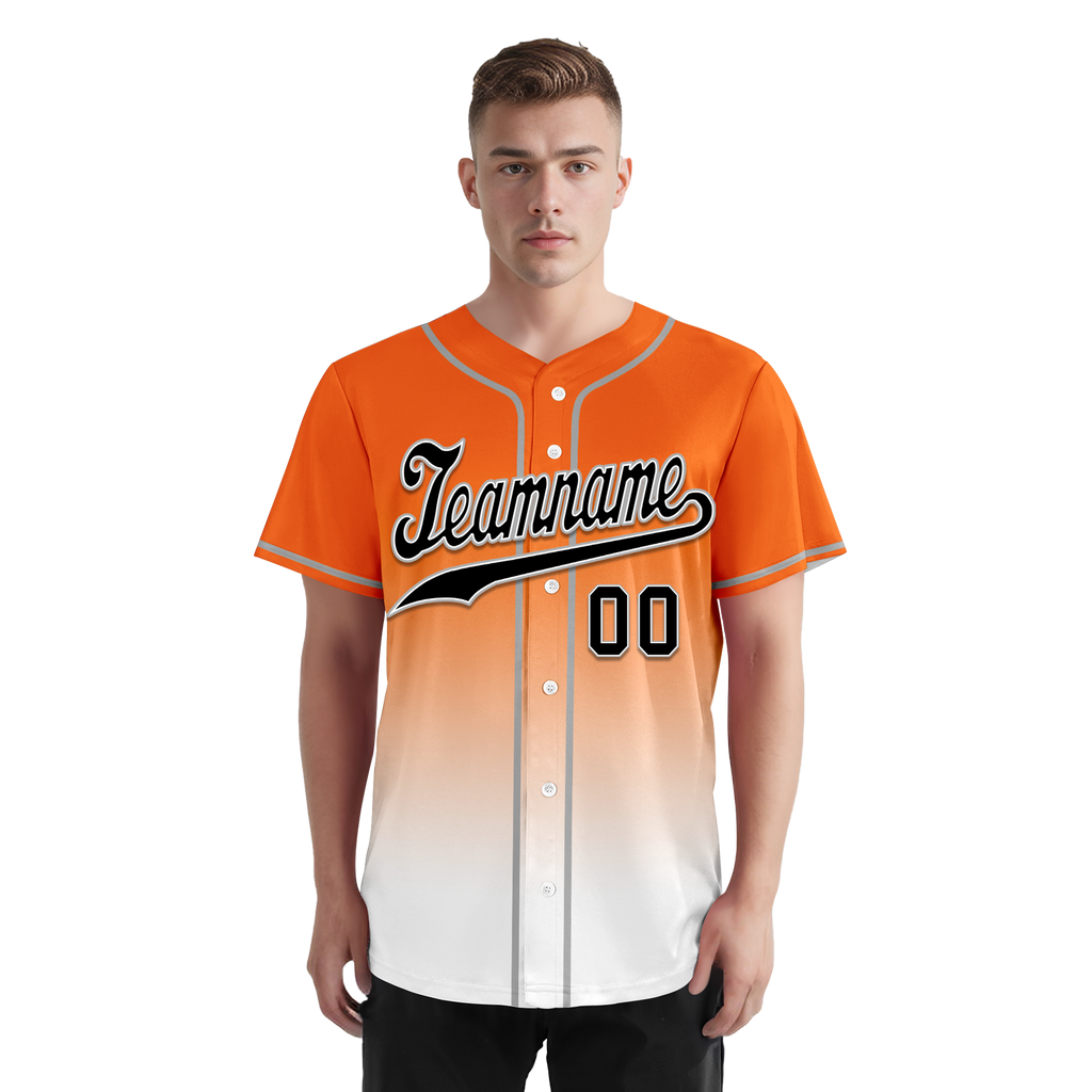 Custom Orange White Fade Fashion Personalized Authentic Baseball Jersey BSBJ01-D0a70dd