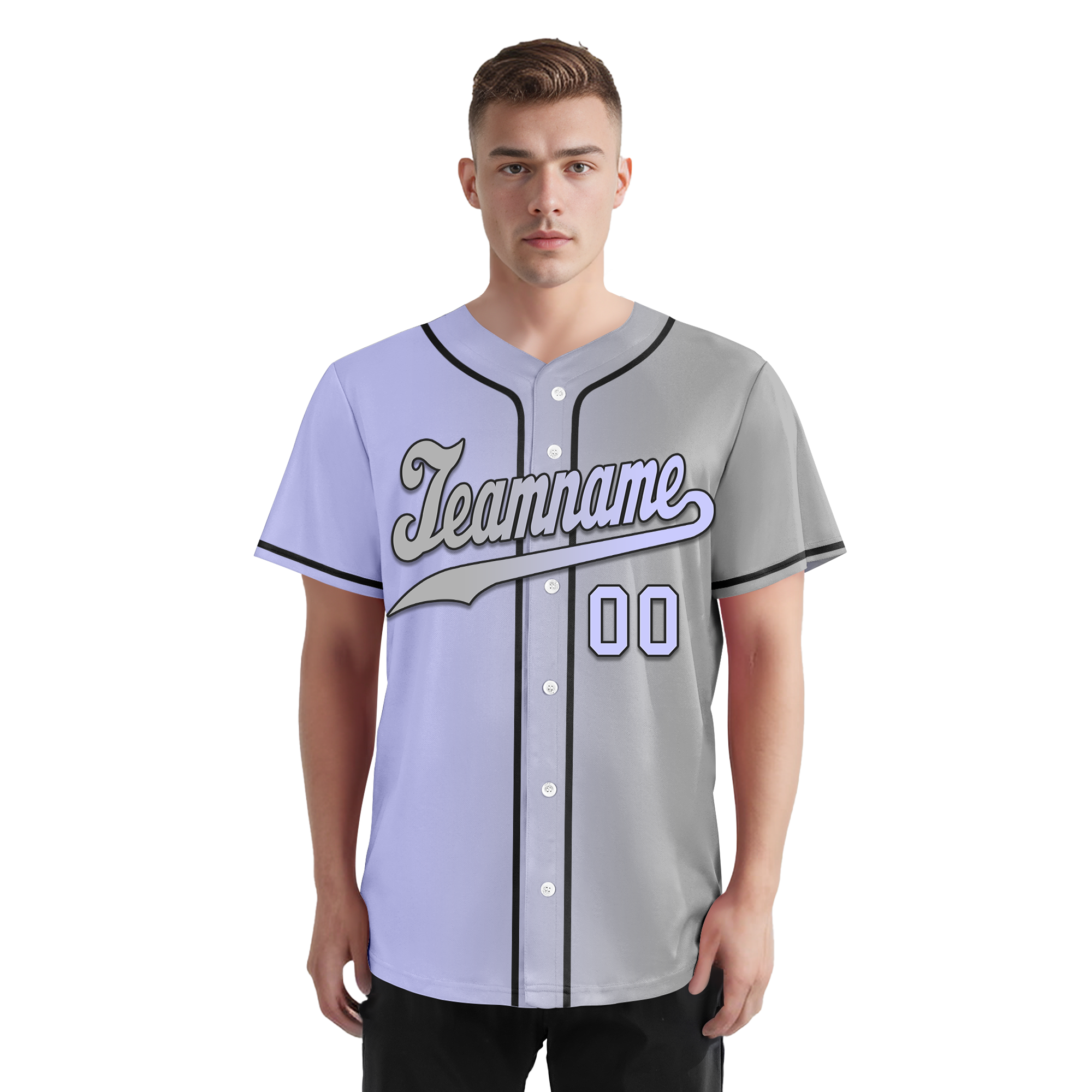 Custom Purple Grey Gradient Fashion Personalized Authentic Baseball Jersey BSBJ01-D0a7a0f