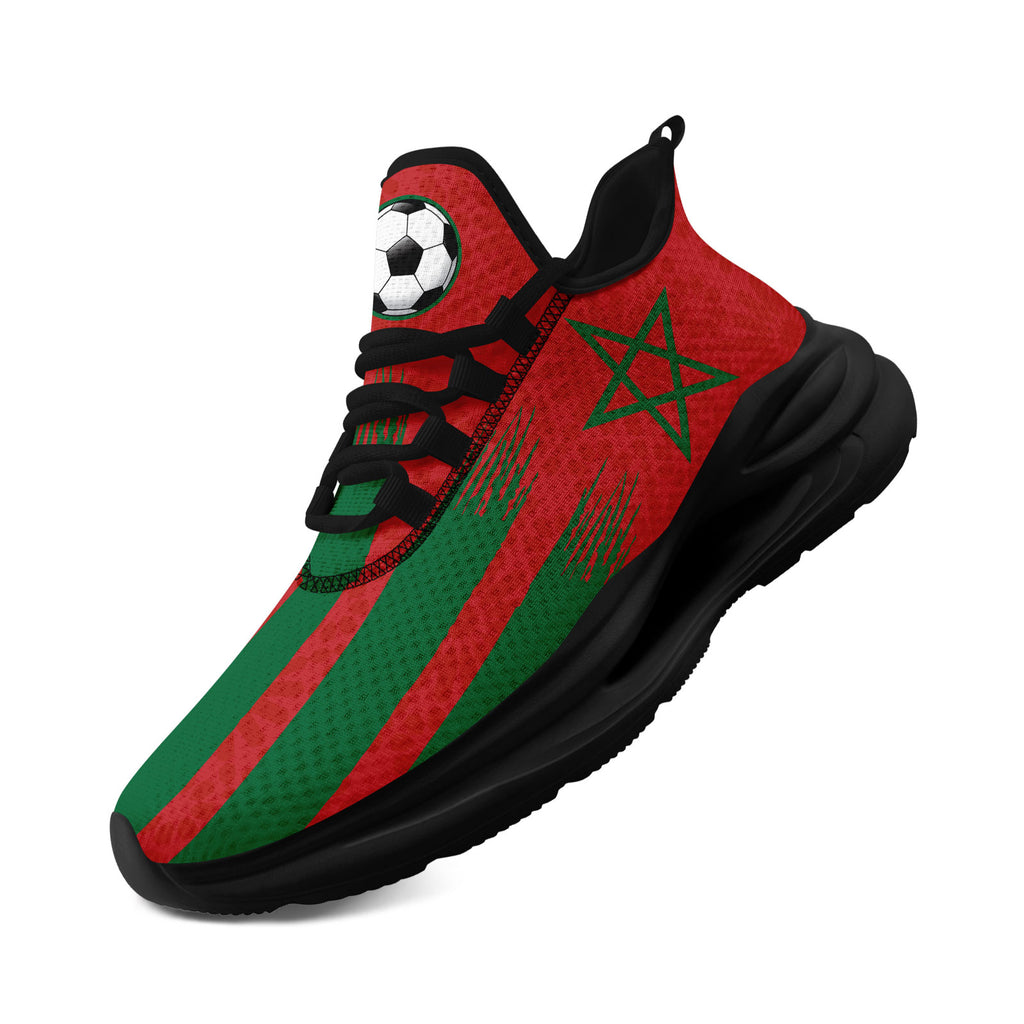 Custom Morocco 2026 World Cup Sneakers DIY Country Flag Running Shoes Lightweight Sport Shoes Gift for Football Fans Personalized Team Name and Logo FN079-F009083-2