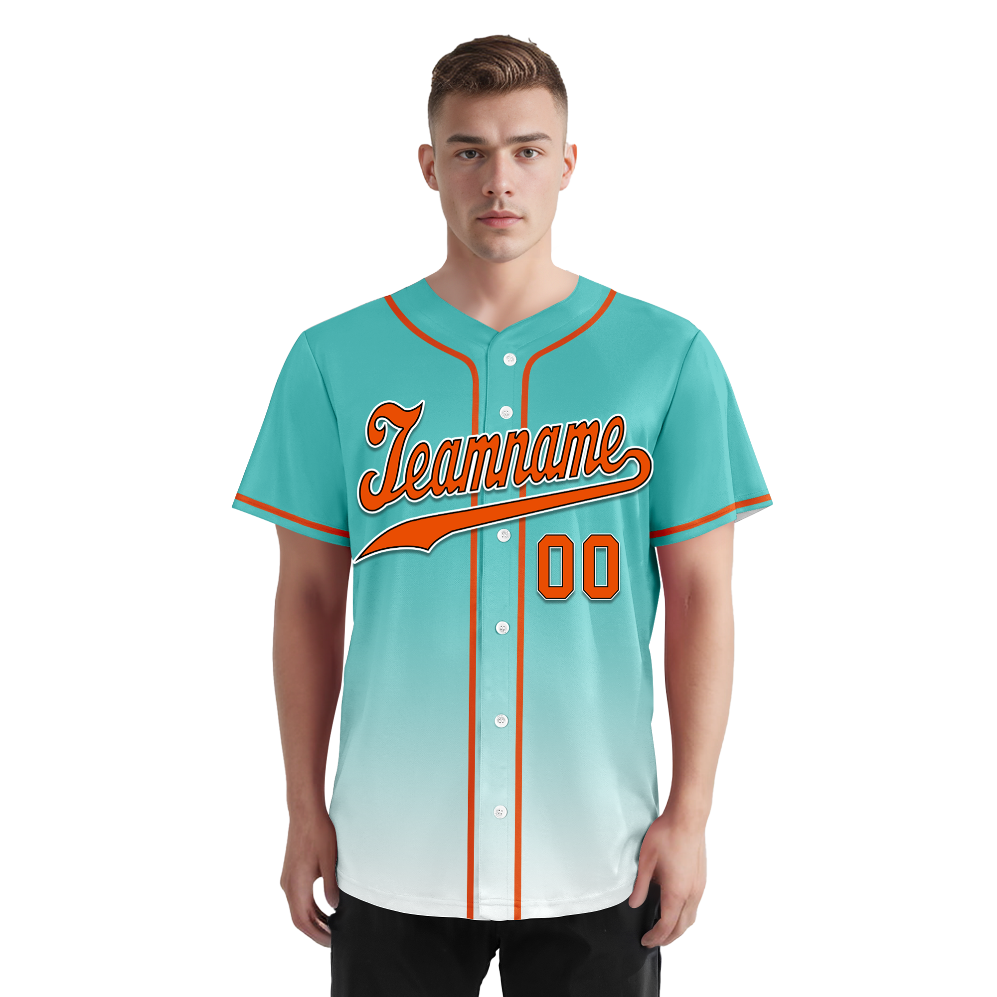 Custom Cyan White Fade Fashion Personalized Authentic Baseball Jersey BSBJ01-D0a70e8