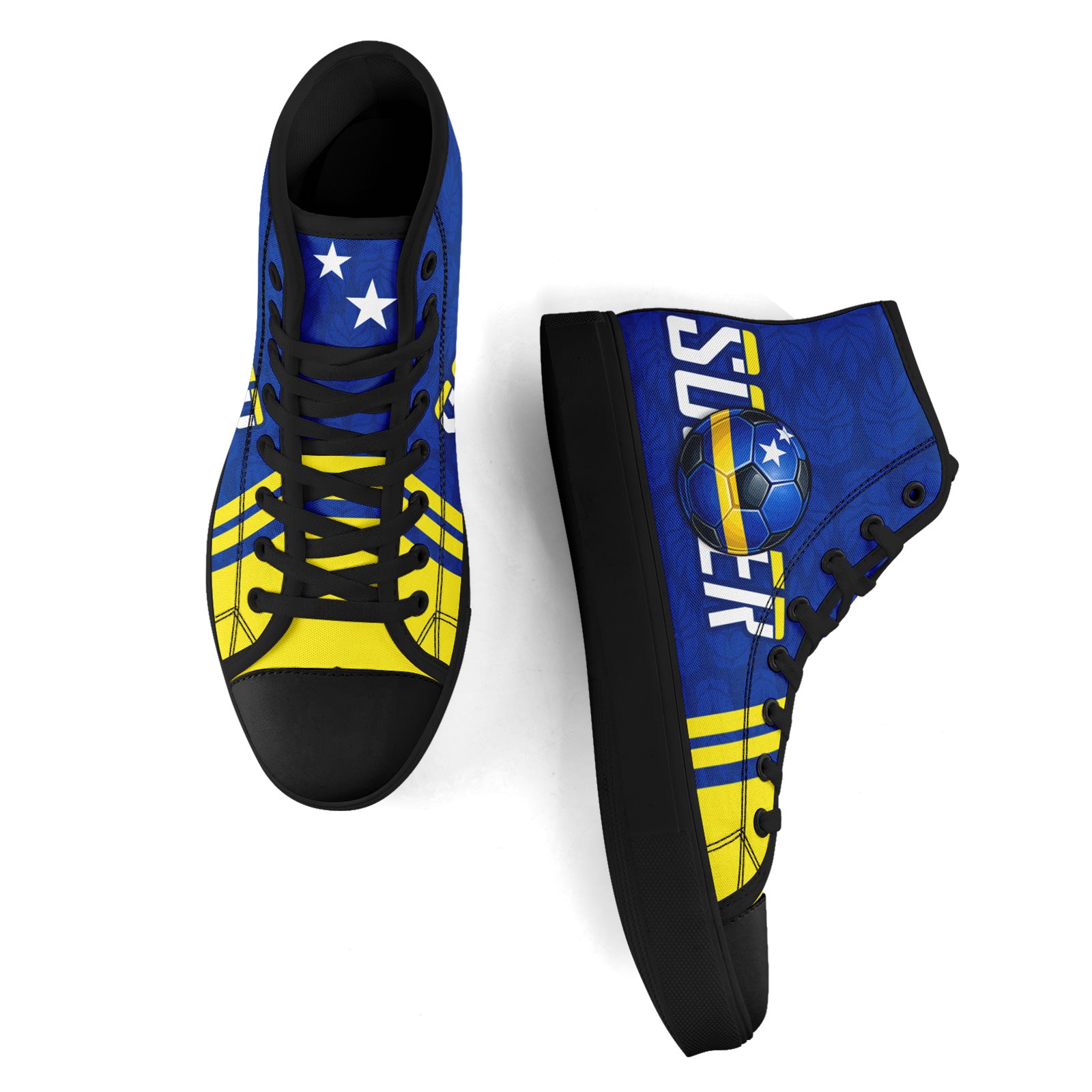Custom Curaçao 2026 World Cup Sneakers DIY Country Flag Running Shoes Lightweight Sport Shoes Gift for Football Fans Personalized Team Name and Logo FN024-F009098-3