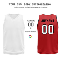 Custom Red White Miami City Edition Personalized Reversible Basketball Set Sports Basketball Jersey BBJ01R-D0610-16