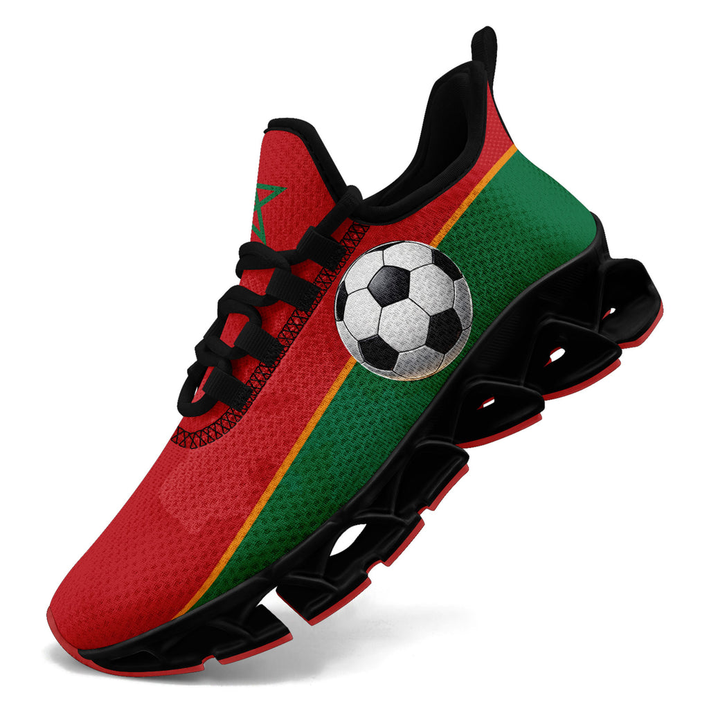 Custom Morocco 2026 World Cup Sneakers DIY Country Flag Running Shoes Lightweight Sport Shoes Gift for Football Fans Personalized Team Name and Logo FN003XD-F009086-3