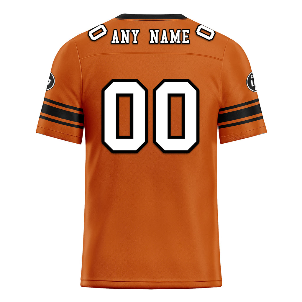 Custom Orange Black Cincinnati Personalized Authentic Football Jersey FBJ02-D020256-30