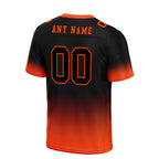 Custom Black Orange Fade Fashion Personalized Authentic Football Jersey FBJ02-D06087