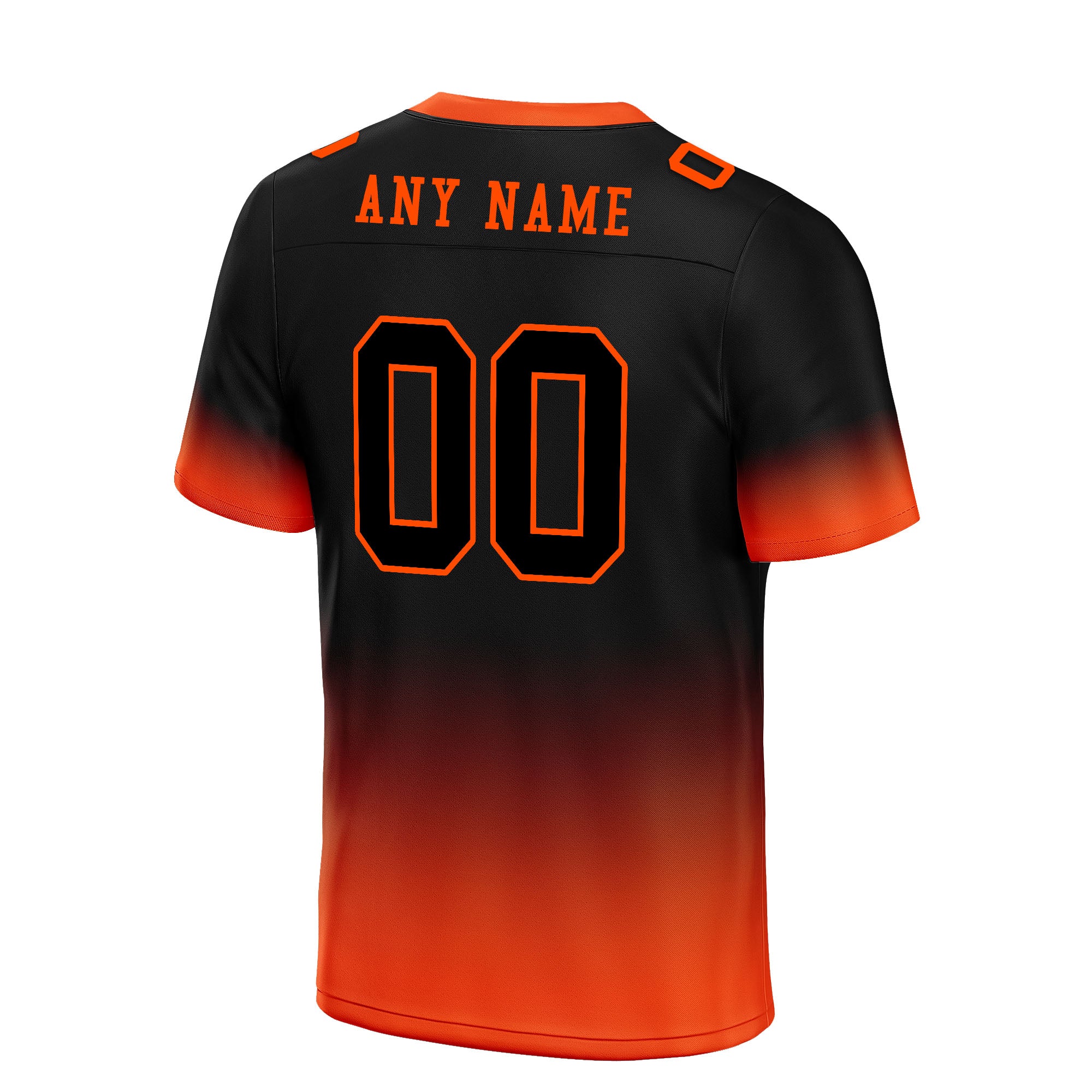 Custom Black Orange Fade Fashion Personalized Authentic Football Jersey FBJ02-D06087