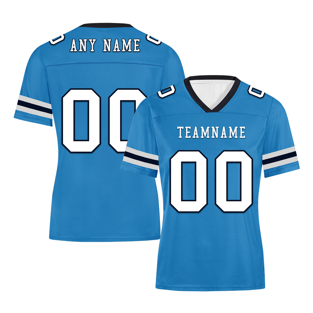 Custom Blue White Classic Style Personalized Authentic Football Jersey FBJ02-bd0a700c