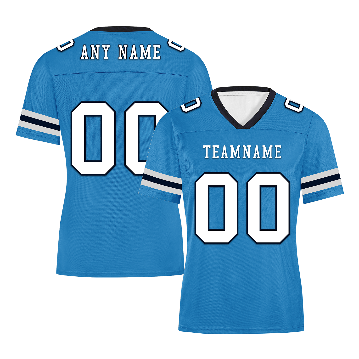 Custom Blue White Classic Style Personalized Authentic Football Jersey FBJ02-bd0a700c