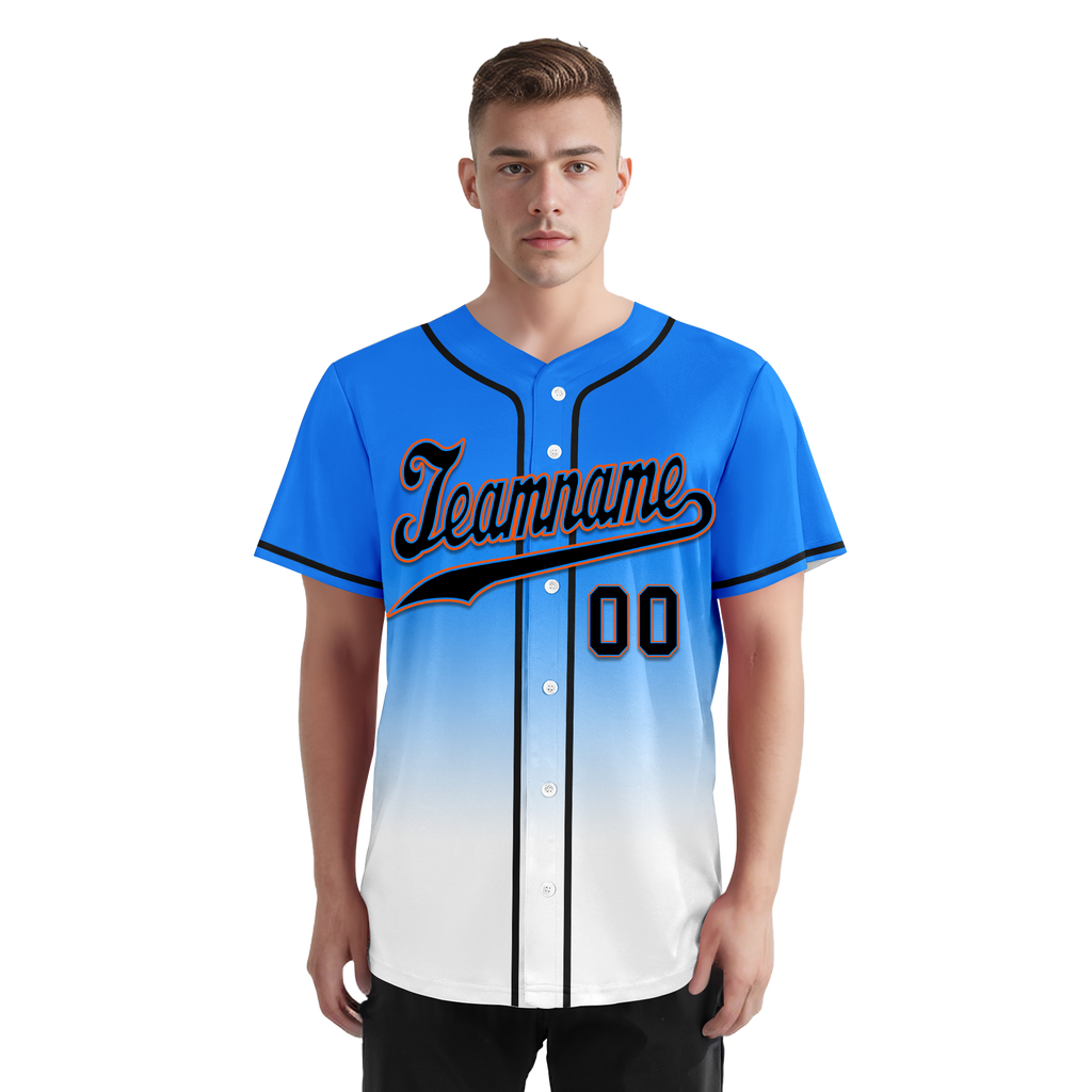 Custom Blue White Fade Fashion Personalized Authentic Baseball Jersey BSBJ01-D0a70ef