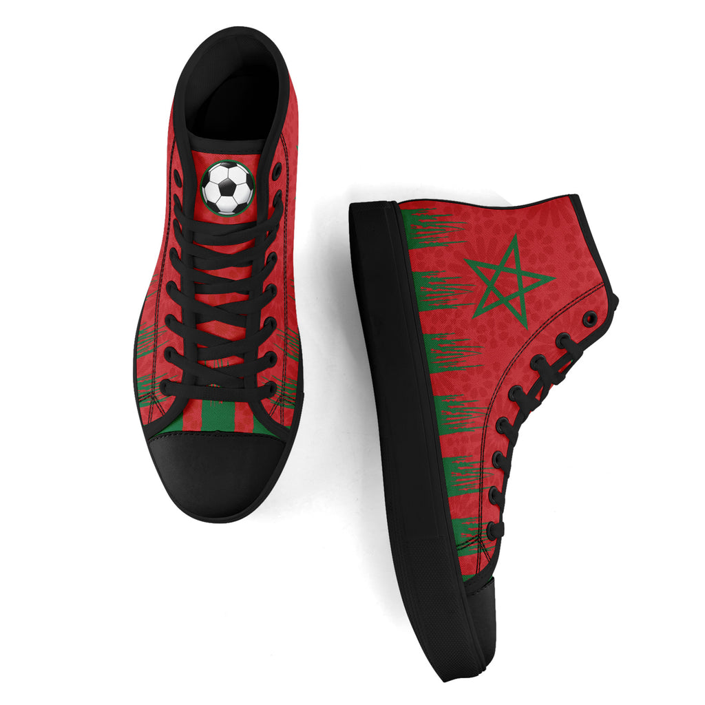 Custom Morocco 2026 World Cup Sneakers DIY Country Flag Running Shoes Lightweight Sport Shoes Gift for Football Fans Personalized Team Name and Logo FN024-F009090-2