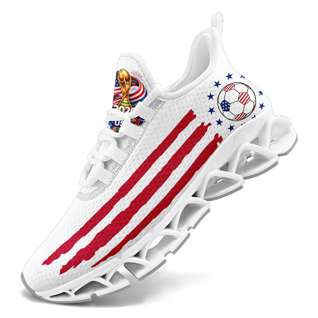 Custom United States 2026 World Cup Sneakers DIY Country Flag Running Shoes Lightweight Sport Shoes Gift for Football Fans Personalized Team Name and Logo FN003XD-F028038-2