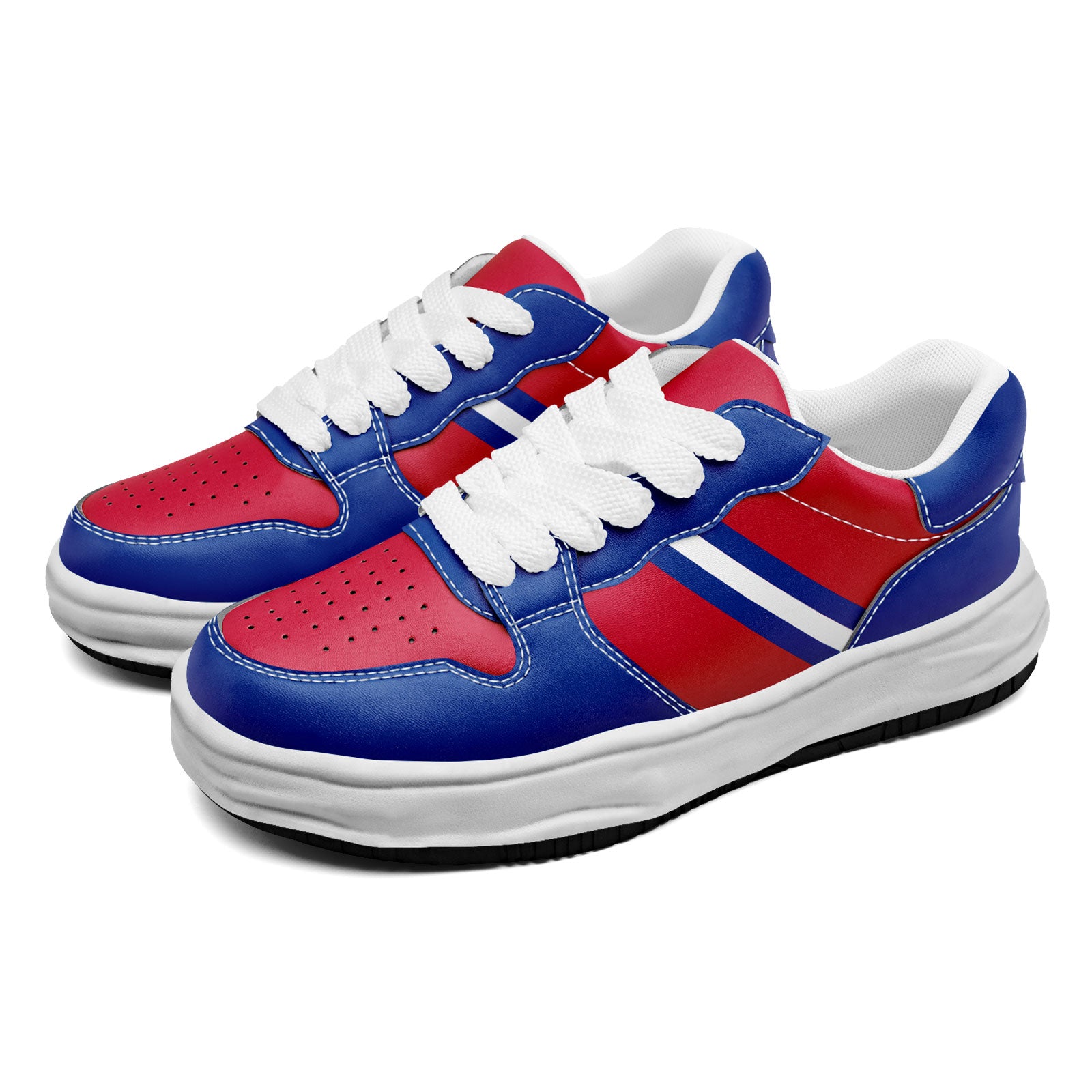 Custom Red Blue Buffalo Shoes Personalized Sneaker FN032-D020389-4