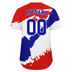 Custom Red White Navy Blue Dominican Republic Flag Personalized Authentic Baseball Jersey BSBJ01-E06022-2