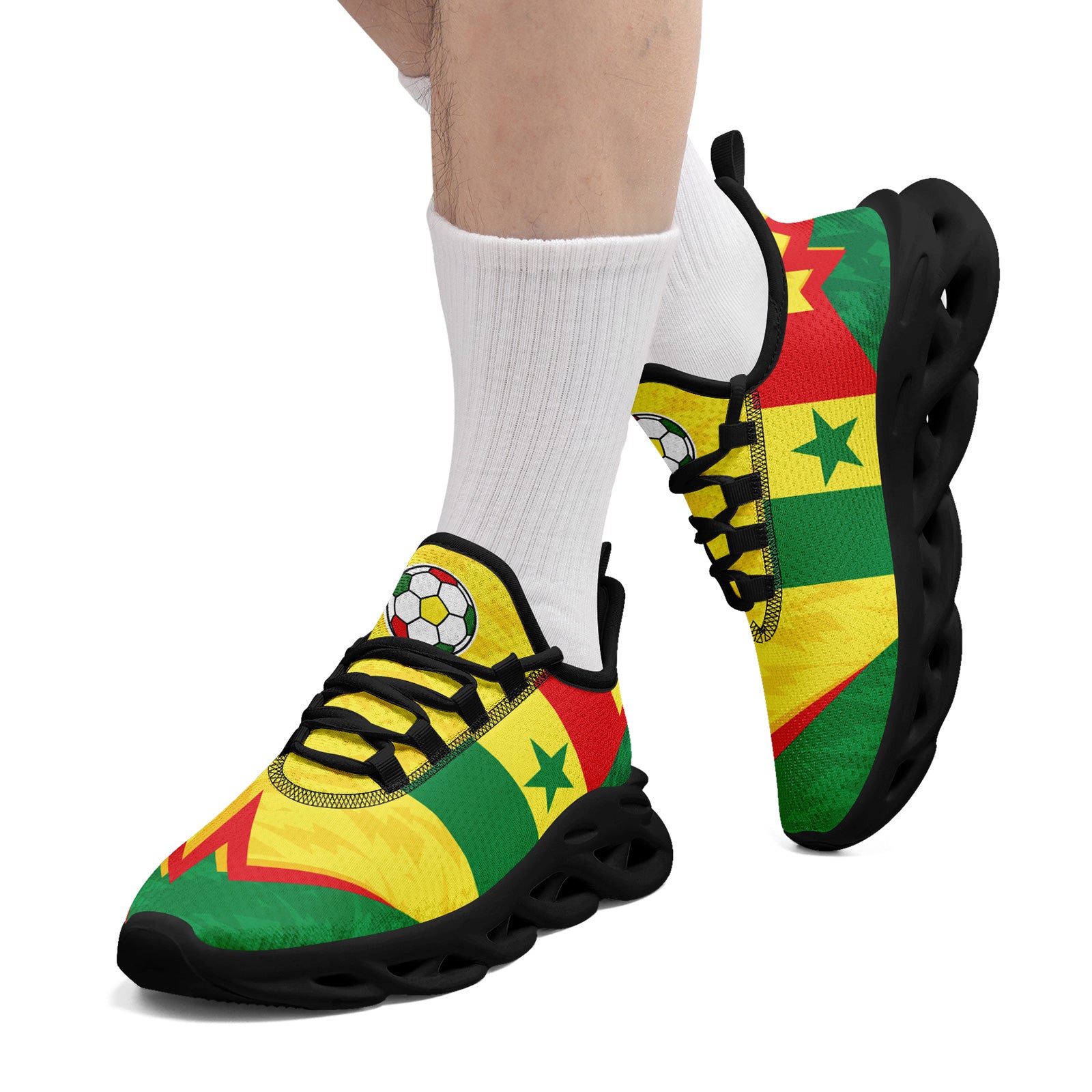 Custom Senegal 2026 World Cup Sneakers DIY Country Flag Running Shoes Lightweight Sport Shoes Gift for Football Fans Personalized Team Name and Logo FN003-F009094-4