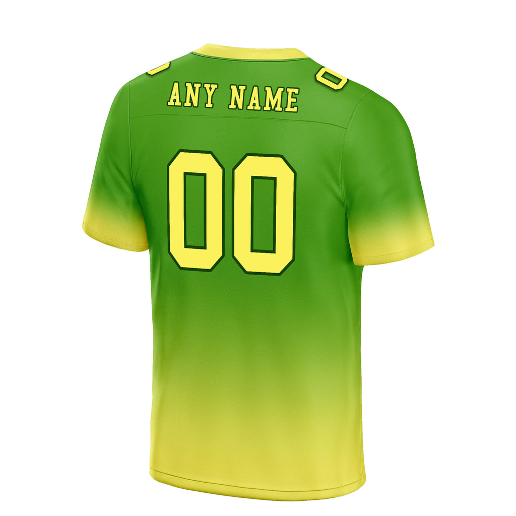 Custom Green Light Yellow Fade Fashion Personalized Authentic Football Jersey FBJ02-D06096