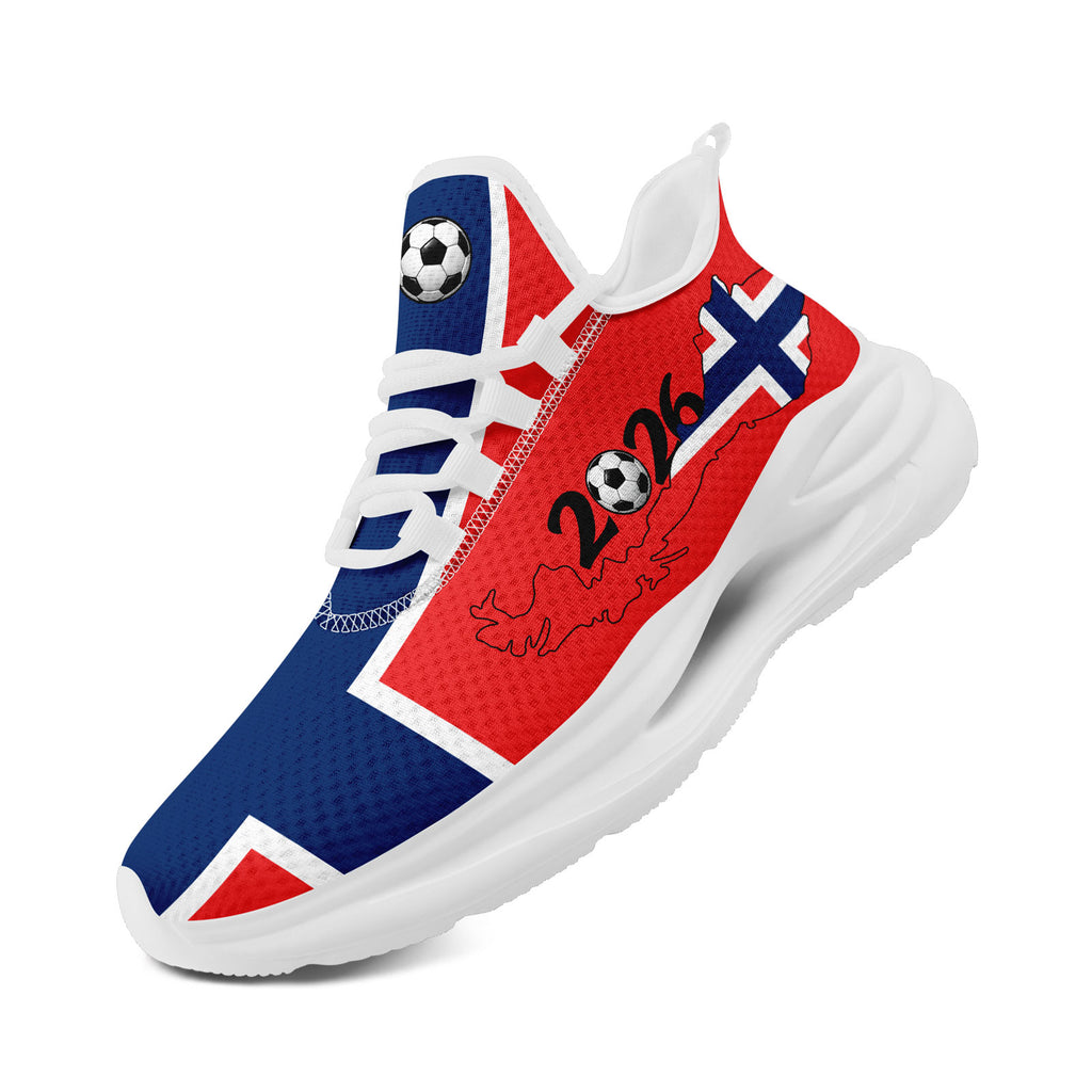 Custom 2026 World Cup Norway Sneakers DIY Country Flag Running Shoes Lightweight Sport Shoes Gift for Football Fans Personalized Team Name and Logo FN079-F027070-2