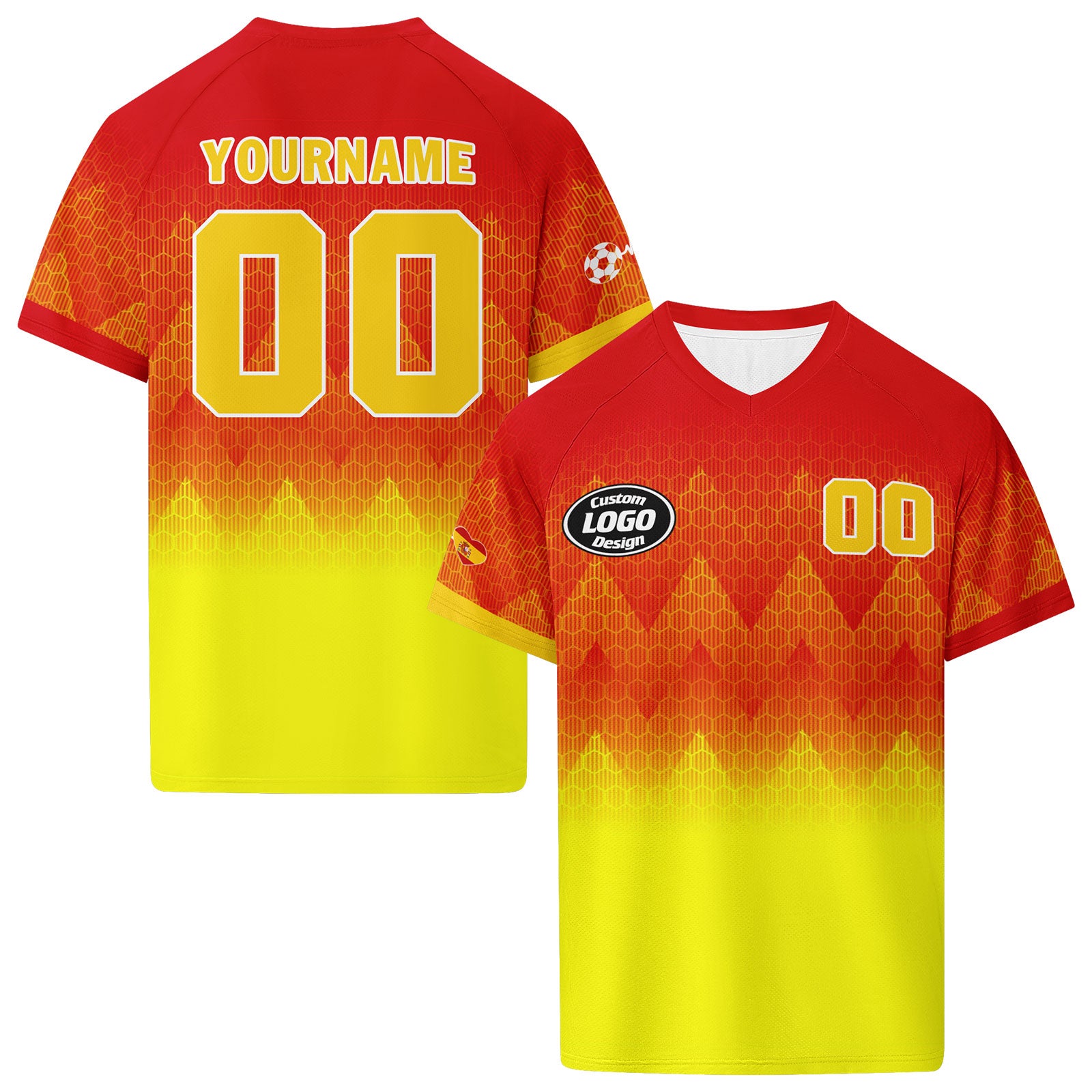 Custom Spain 2026 World Cup Football Shirt Customized Soccer Jersey for Fans Add Your Name & Number FZ190-F025072-2